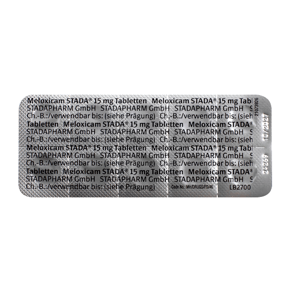 Meloxicam blister Rückseite