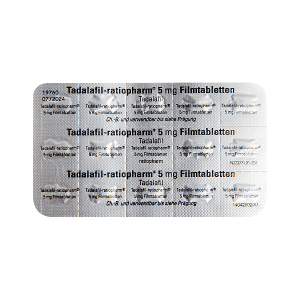 Tadalafil Ratiopharm blister Rückseite