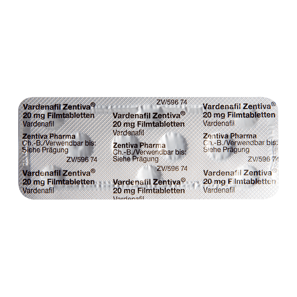 Vardenafil Zentiva blister Rückseite
